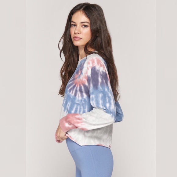 Tie Dye Mazzy Sweatshirt Size Small – Vintage Crop, Raw Edge, - Picture 3 of 12